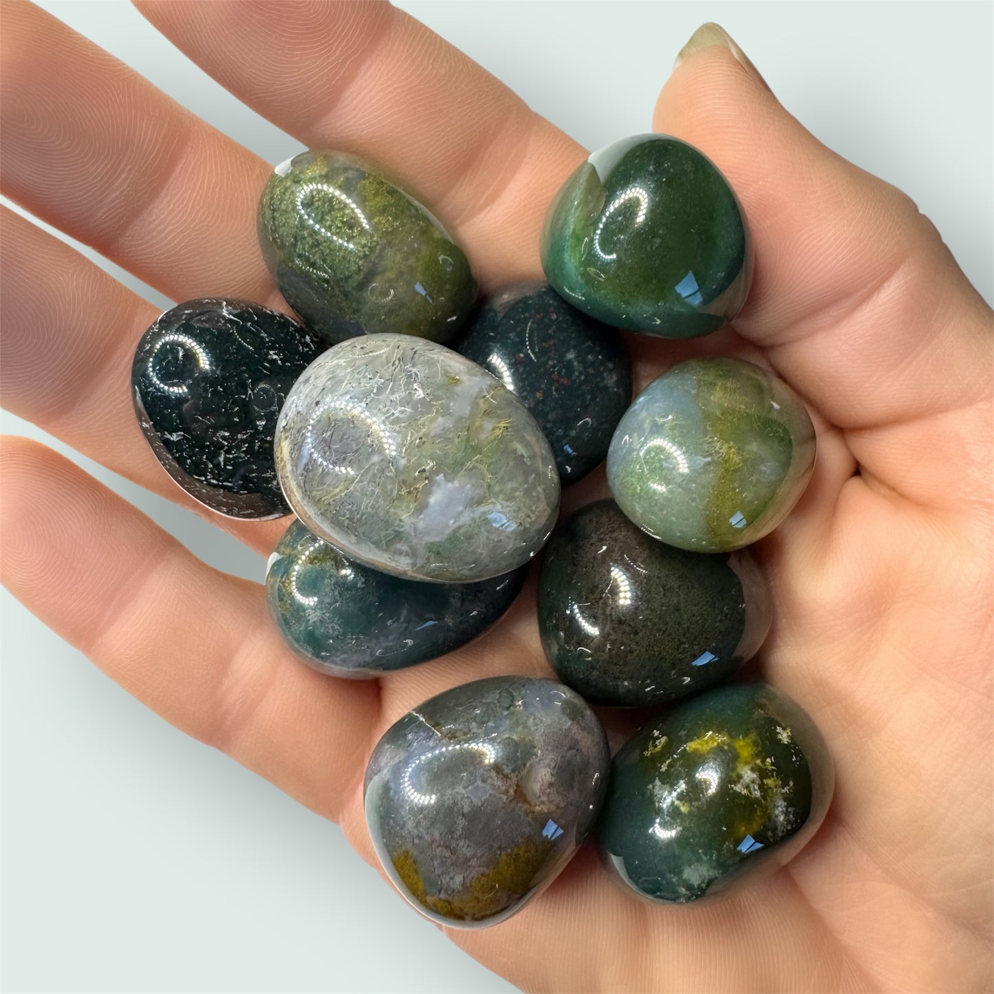 Moss Agate Tumblestone