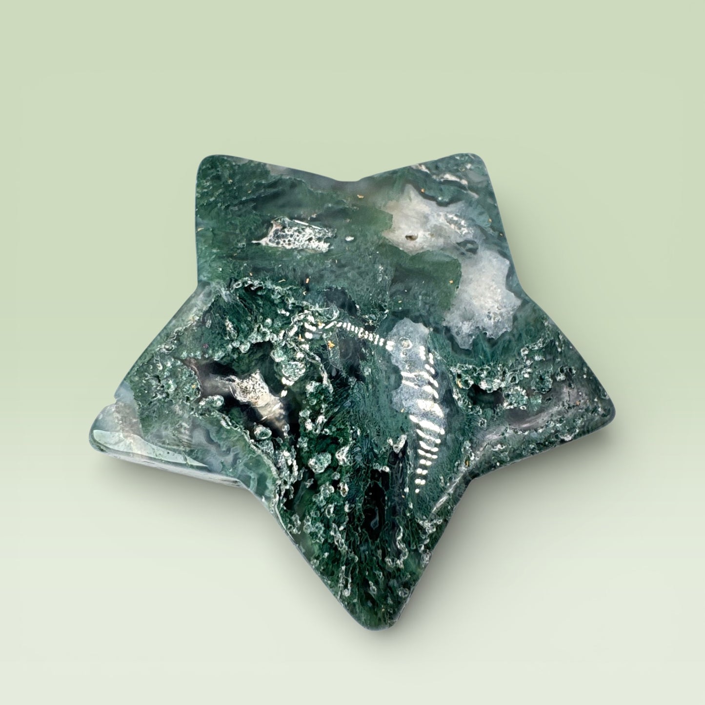 Moss Agate Star (4.5cm)