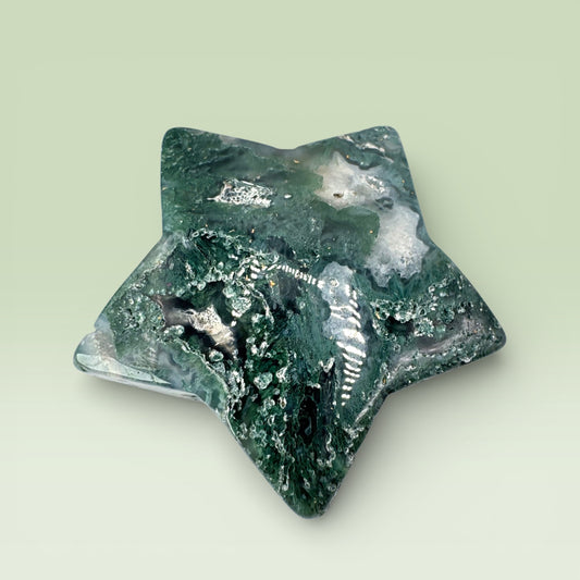 Moss Agate Star (4.5cm)