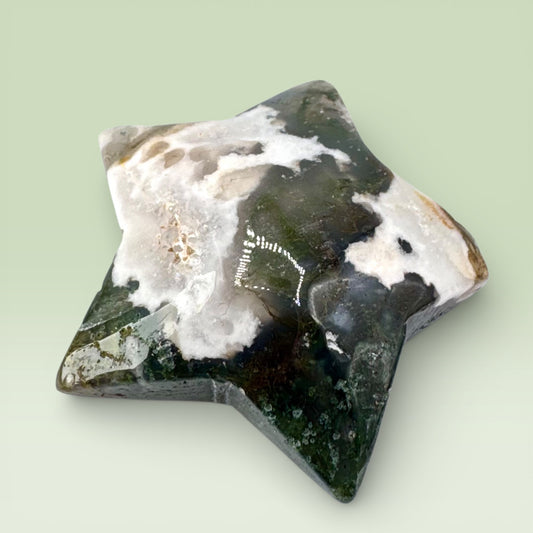 Moss Agate Star (4.5cm)