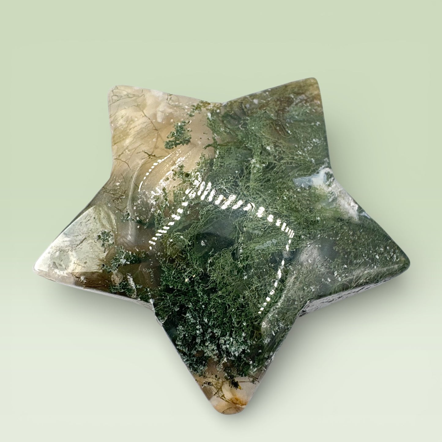 Moss Agate Star (4.5cm)