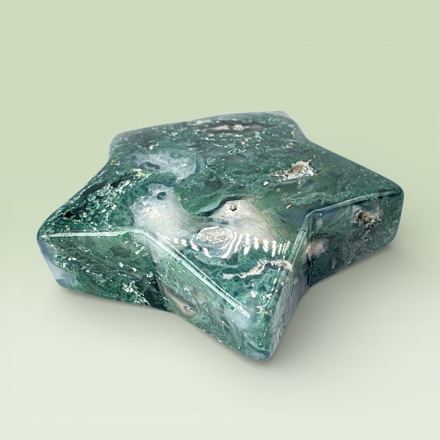 Moss Agate Star (4.5cm)