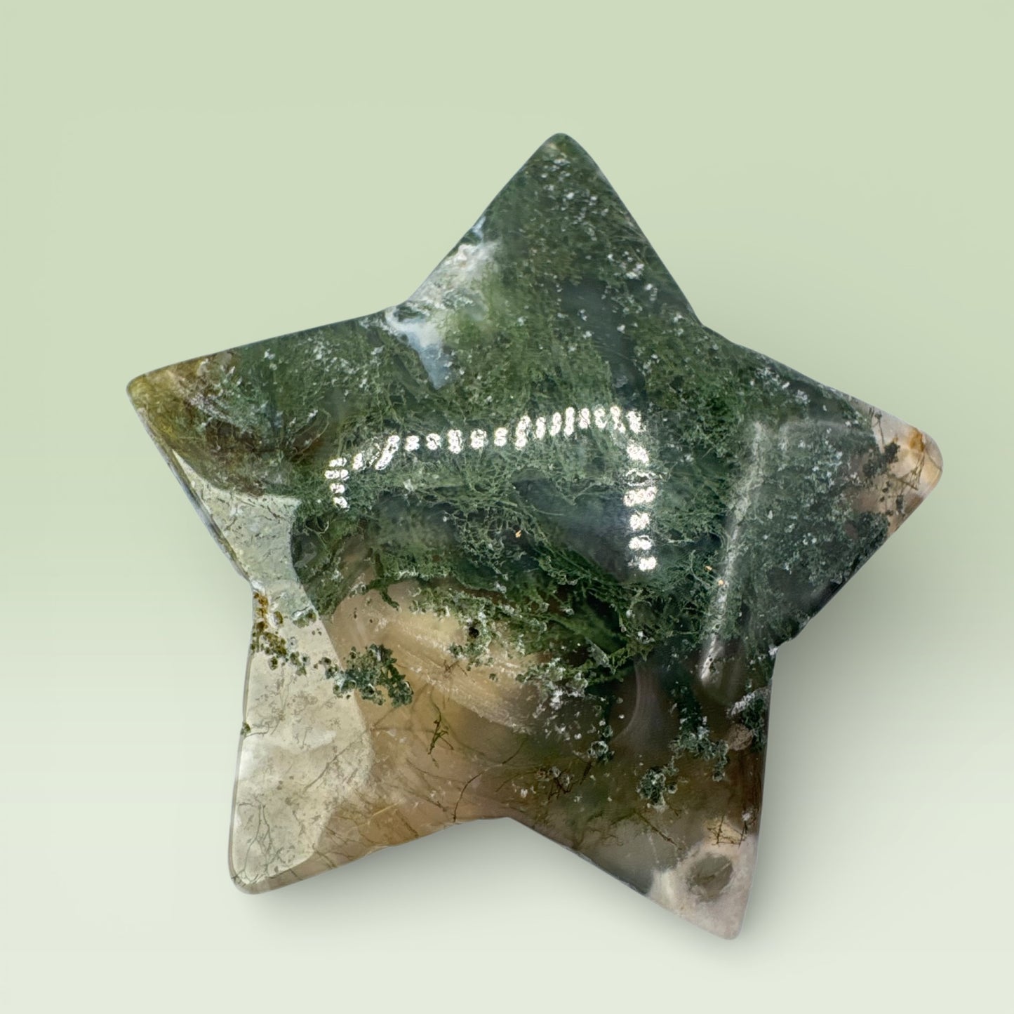 Moss Agate Star (4.5cm)