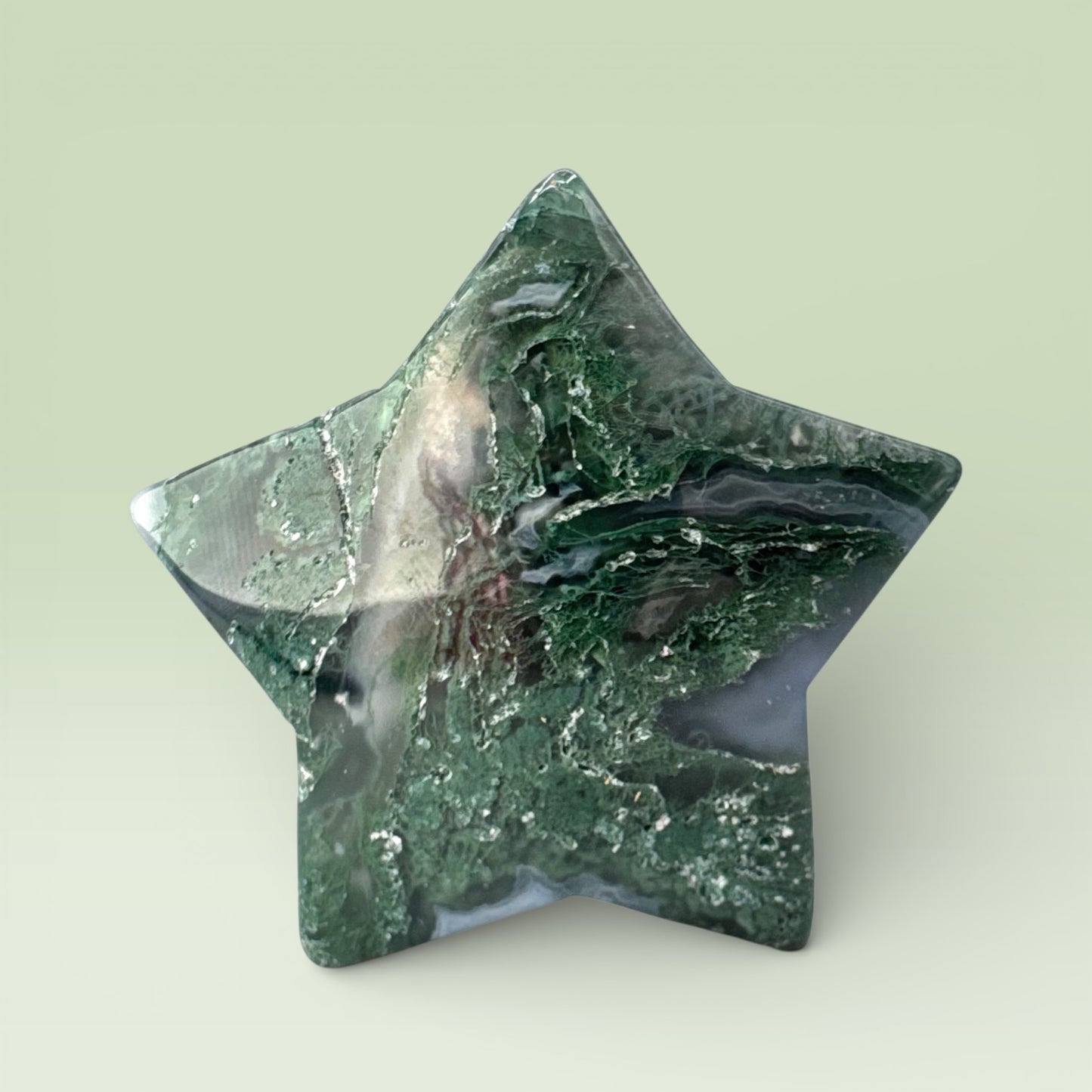Moss Agate Star (4.5cm)