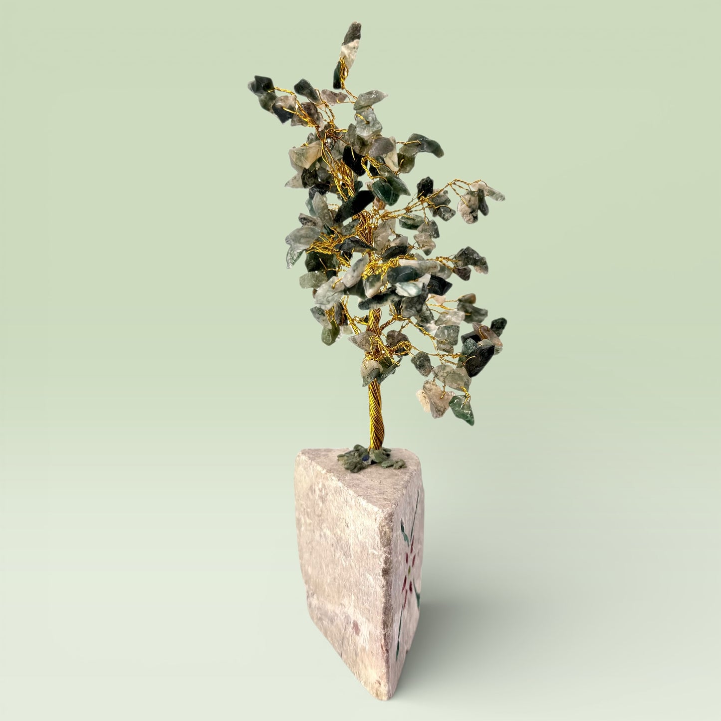 Moss Agate Wishing Tree (22cm) Handmade in India