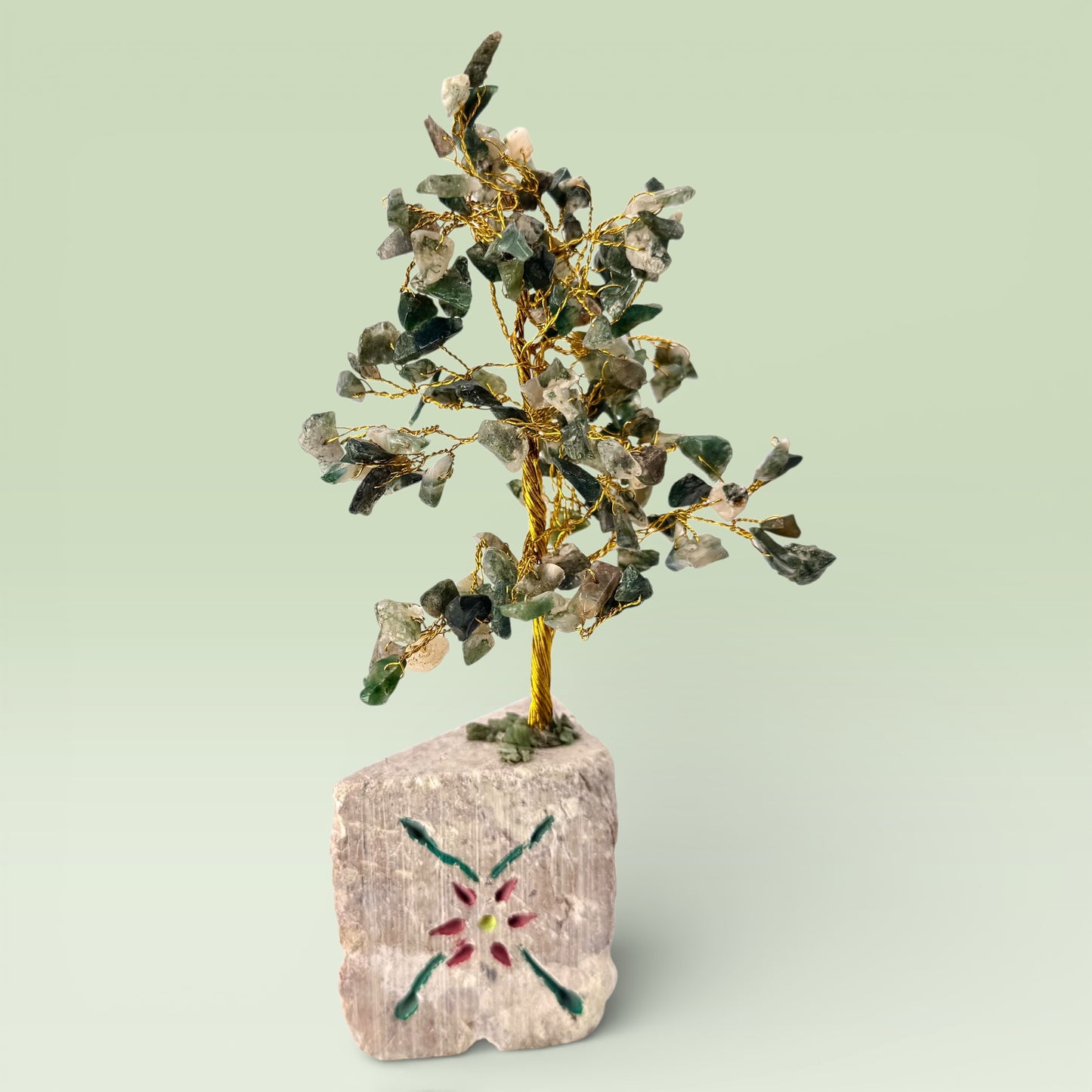 Moss Agate Wishing Tree (22cm) Handmade in India