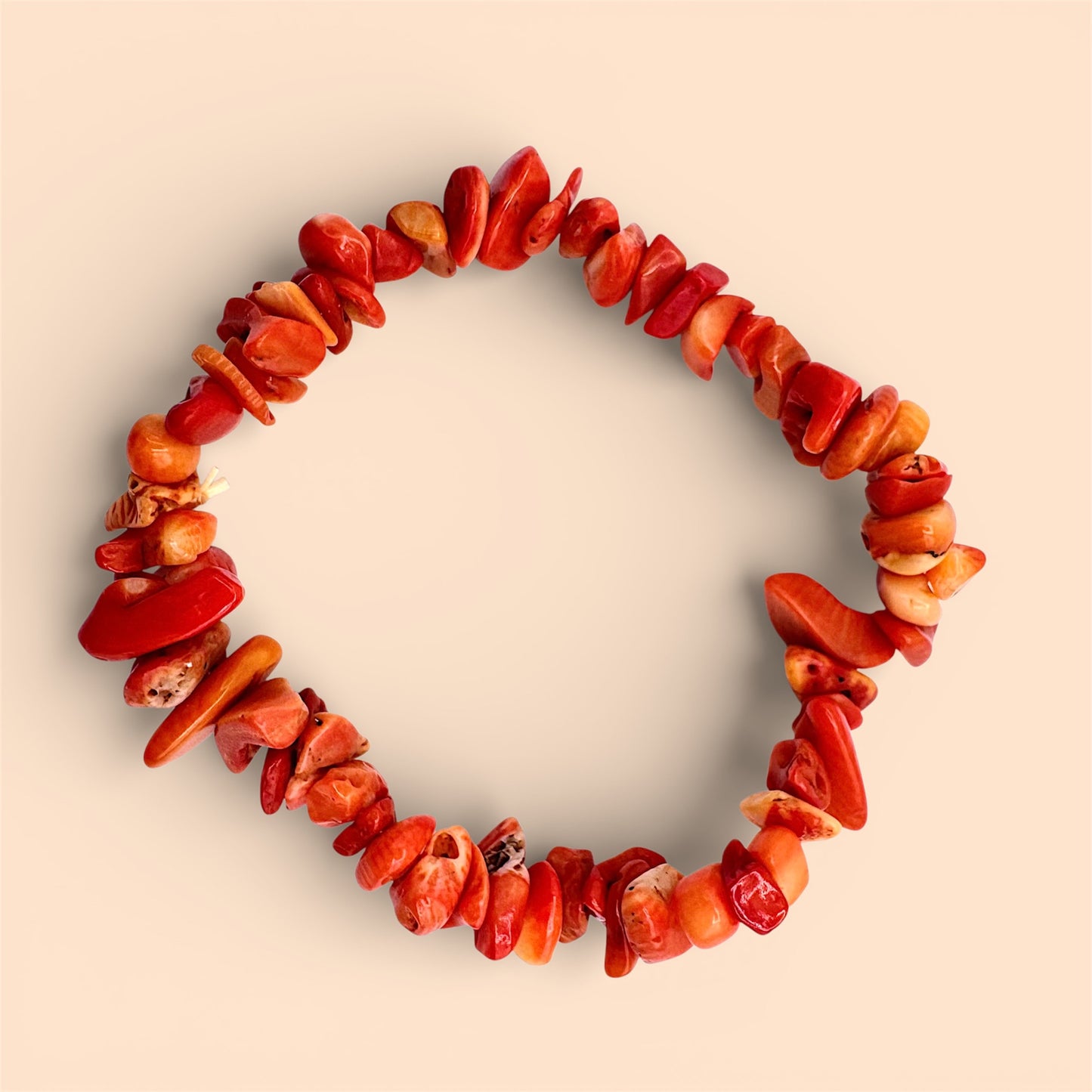 Red Coral Chip Bracelet