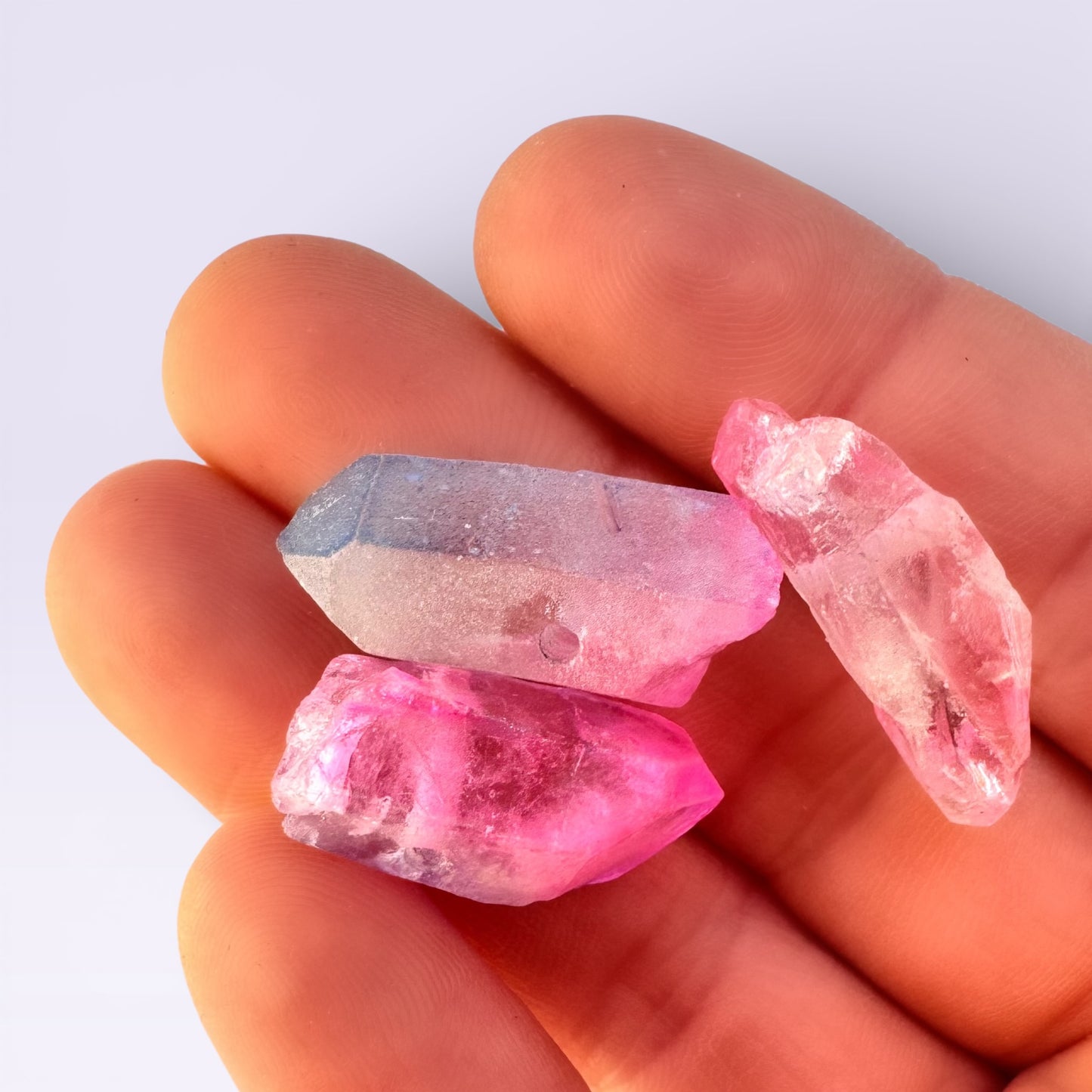 Pink & Purple Dyed Aura Quartz w/ Pendant hole (3-4cm)