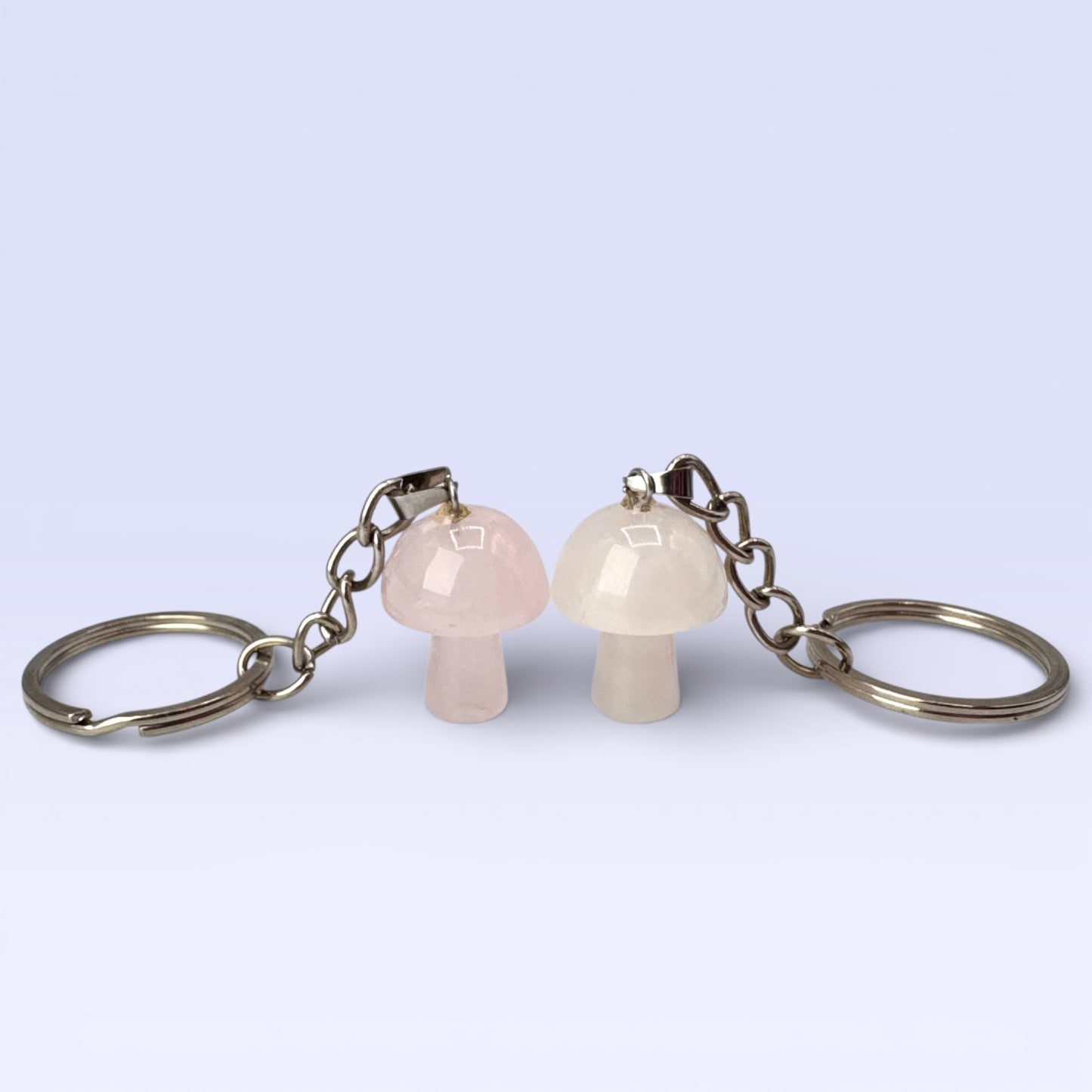 Rose Quartz Mushroom Keyring (2cm)
