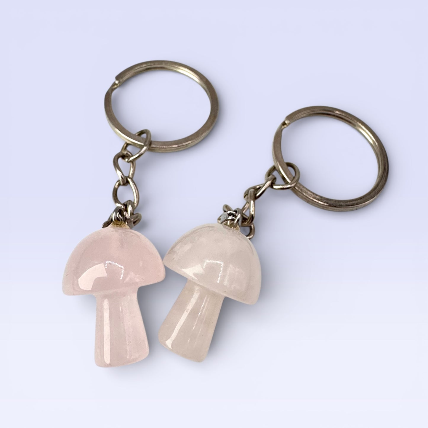 Rose Quartz Mushroom Keyring (2cm)