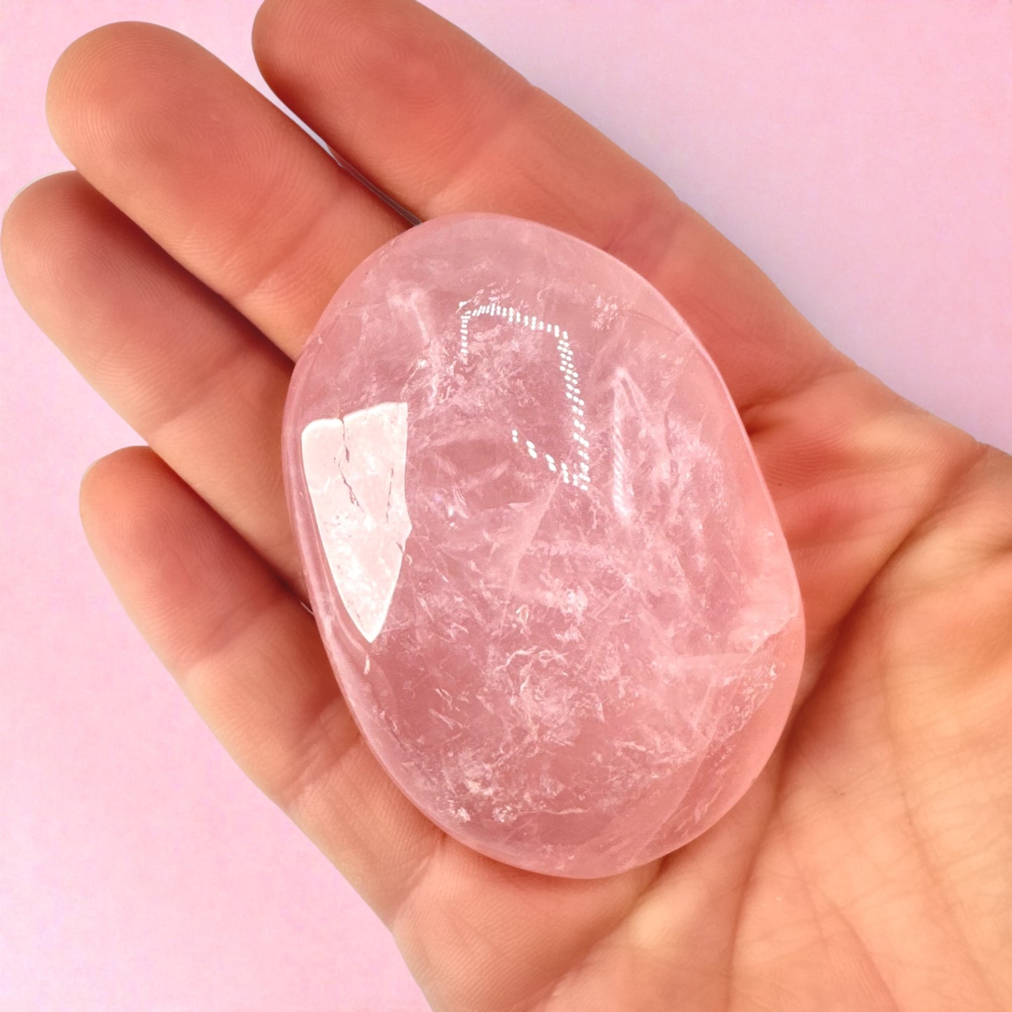 Rose Quartz Palmstone (6.4cm)