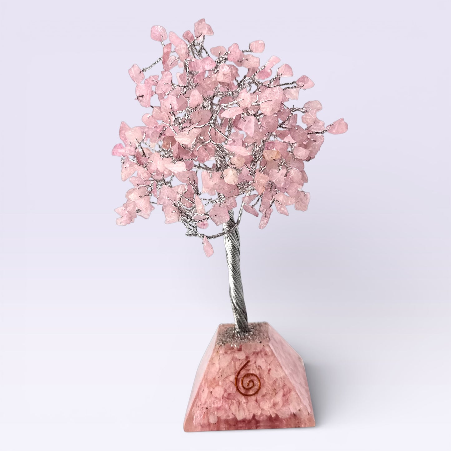 Rose Quartz Wishing Tree with Orgonite Base (21cm)