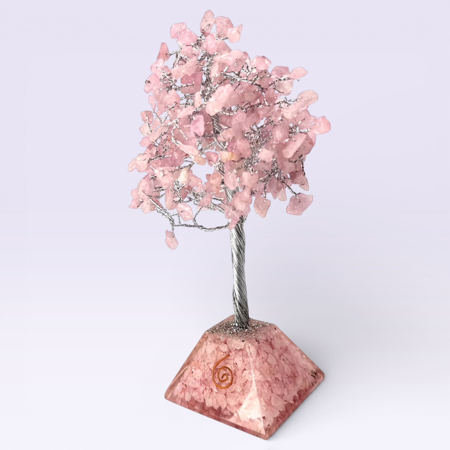 Rose Quartz Wishing Tree with Orgonite Base (21cm)