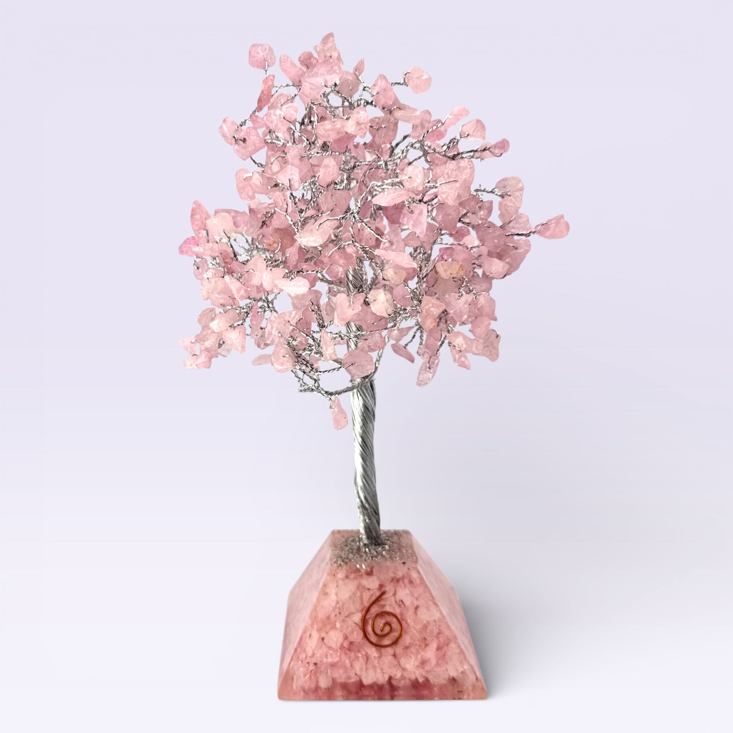 Rose Quartz Wishing Tree with Orgonite Base (21cm)