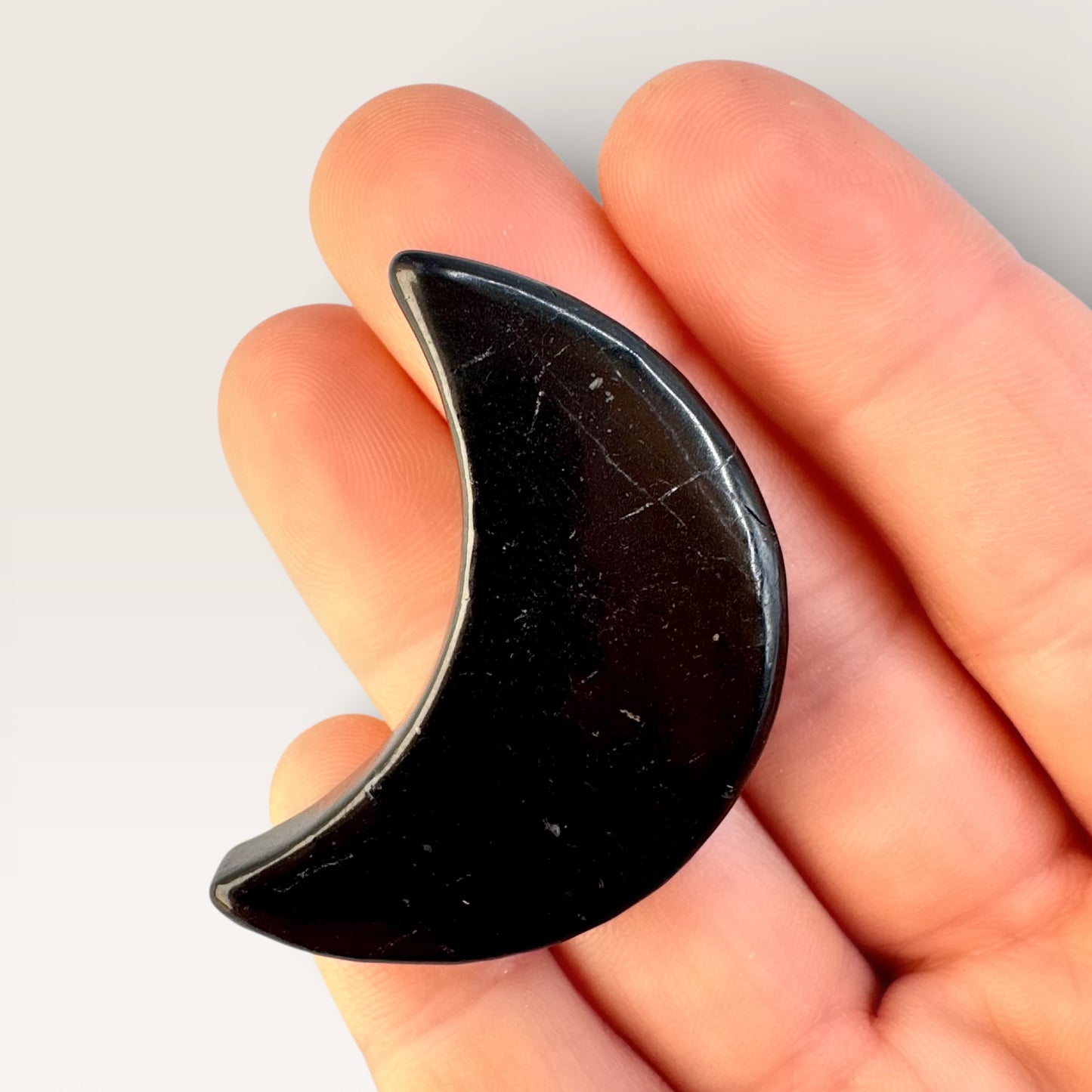 Shungite Moon Pendant