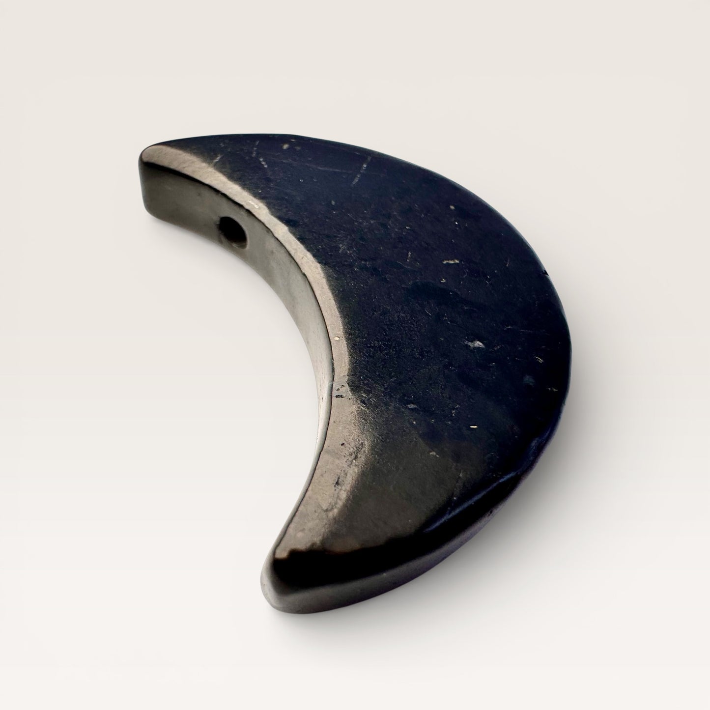 Shungite Moon Pendant