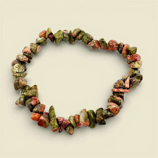 Unakite Chip Bracelet