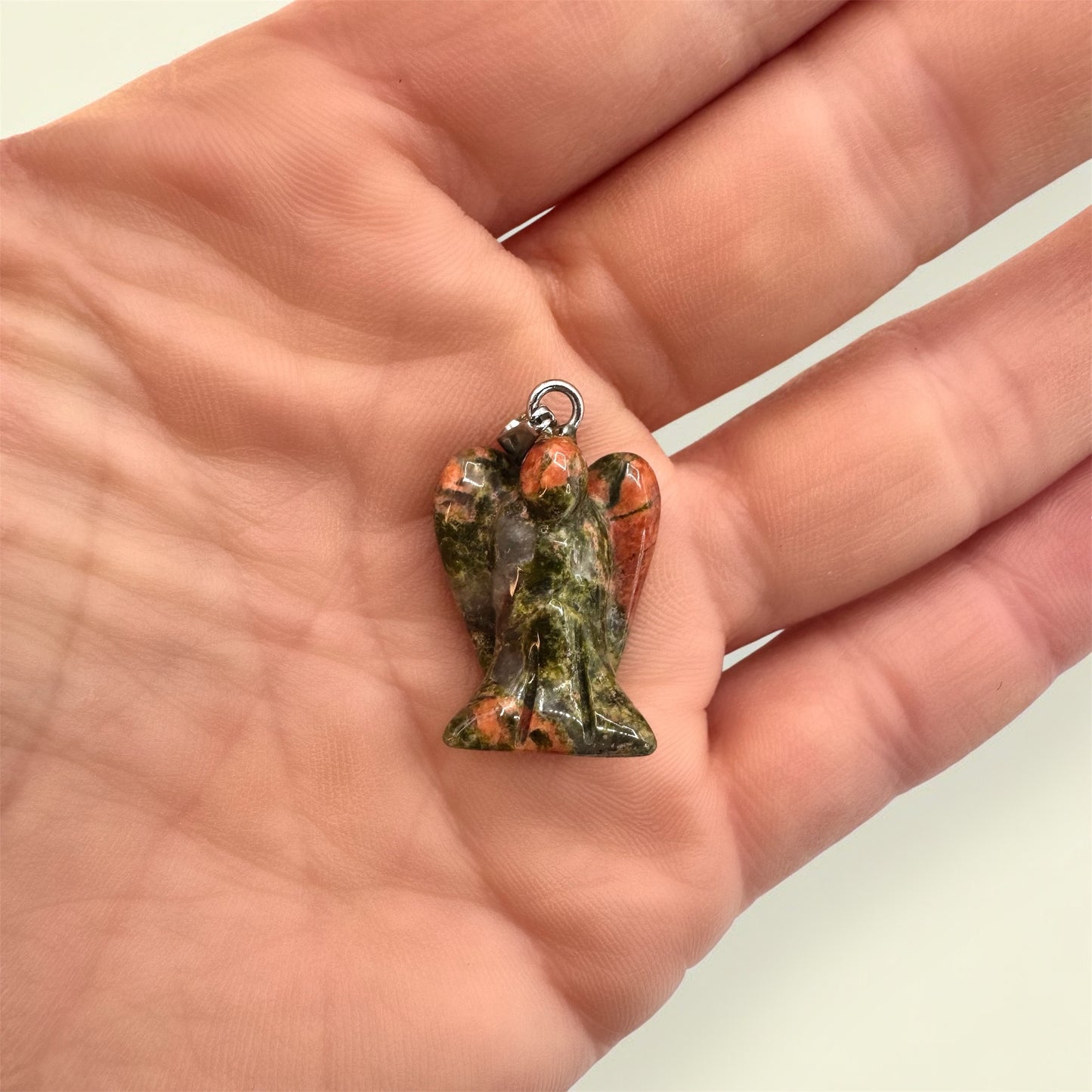 Unakite Angel Pendant (2cm)