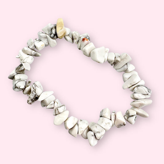 White Howlite Chip Bracelet